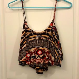 Tribal Print Crop Top